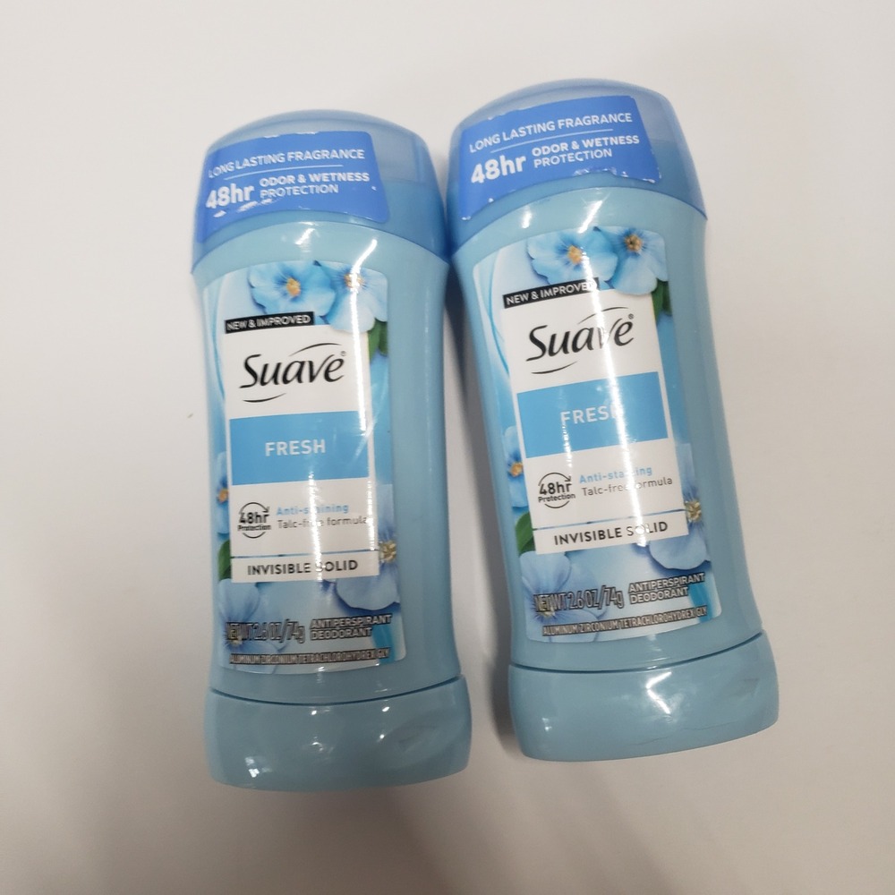 Suave Antiperspirant Deodorant Women 2.6oz Fresh Invisible Solid 2 Pack NEW